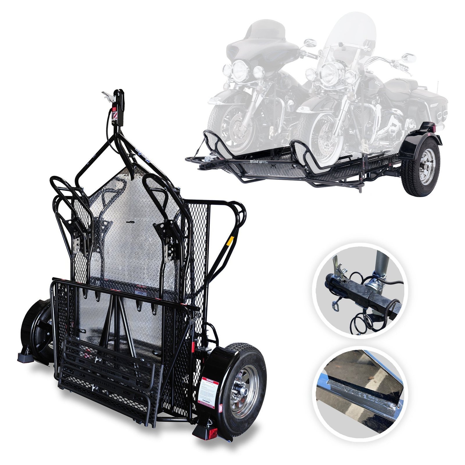 1-MainImage_078e7e17-5f15-4e7a-96be-ba9593babd22.jpg Go! Series Dual Rail Ride-Up Folding Motorcycle Trailer Discounted - Image 1
