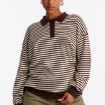 Women’s Striped Polo Sweater