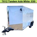 Spartan 7x12 Enclosed Cargo Trailer Tandem Axle – White Heavy-Duty Cargo Hauler SP7X12TA
