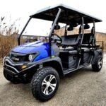 6 Seater Gas Golf Cart GVX Limo EFI Utility Vehicle Six Passenger UTV 2WD/4WD – CAZADOR LIMO 400cc – BLUE Windshield Added