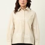 NATURE INSPIRED EMBRIODERD SHIRT-BEIGE | Premium Quality Fashion Apparel