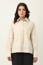 NATURE INSPIRED EMBRIODERD SHIRT-BEIGE | Premium Quality Fashion Apparel