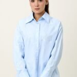NATURE INSPIRED EMBRIODERD SHIRT-BLUE | Premium Quality Fashion Apparel