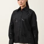 NATURE INSPIRED EMBRIODERD SHIRT-BLACK | Premium Quality Fashion Apparel