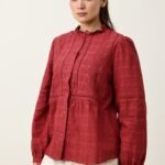 RUFFLE COLLAR SHIRT-BURGUNDY | Premium Quality Fashion Apparel