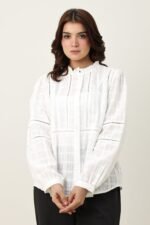 RUFFLE COLLAR SHIRT-WHITE | Premium Quality Fashion Apparel