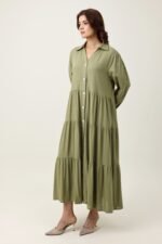 FLOW TIER DRESS-GREEN | Premium Quality Fashion Apparel - Image 2