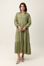 FLOW TIER DRESS-GREEN | Premium Quality Fashion Apparel