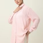 STRIPE TUNIC SHIRT-PINK | Premium Quality Fashion Apparel