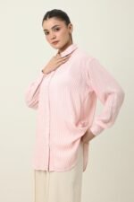 STRIPE TUNIC SHIRT-PINK | Premium Quality Fashion Apparel