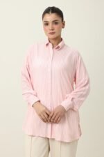 STRIPE TUNIC SHIRT-PINK | Premium Quality Fashion Apparel - Image 3