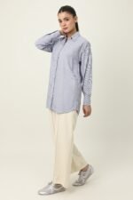 STRIPE TUNIC SHIRT-BLUE | Premium Quality Fashion Apparel - Image 2