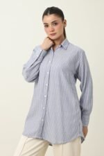 STRIPE TUNIC SHIRT-BLUE | Premium Quality Fashion Apparel - Image 3