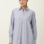 STRIPE TUNIC SHIRT-BLUE | Premium Quality Fashion Apparel