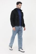 TWO-TONE SUEDE HOODIE-BLACK | Premium Quality Fashion Apparel - Image 4