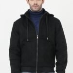 TWO-TONE SUEDE HOODIE-BLACK | Premium Quality Fashion Apparel