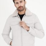 WOOLEN COLLAR PARACHUTE JACKET-GREY | Premium Quality Fashion Apparel