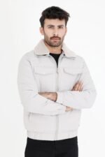 WOOLEN COLLAR PARACHUTE JACKET-GREY | Premium Quality Fashion Apparel - Image 4