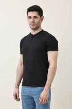 RADIUS BAND COLLAR TEE-BLACK | Premium Quality Fashion Apparel - Image 4