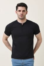 RADIUS BAND COLLAR TEE-BLACK | Premium Quality Fashion Apparel
