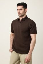 SMART CASUAL ZIP COLLAR T-SHIRT-COFFEE | Premium Quality Fashion Apparel - Image 4