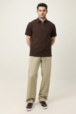 SMART CASUAL ZIP COLLAR T-SHIRT-COFFEE | Premium Quality Fashion Apparel - Image 2