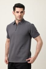 SMART CASUAL ZIP COLLAR T-SHIRT-GREY | Premium Quality Fashion Apparel - Image 4