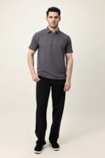 SMART CASUAL ZIP COLLAR T-SHIRT-GREY | Premium Quality Fashion Apparel - Image 2