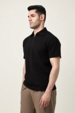 SMART CASUAL ZIP COLLAR T-SHIRT-BLACK | Premium Quality Fashion Apparel - Image 4