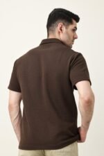 SMART CASUAL ZIP COLLAR T-SHIRT-COFFEE | Premium Quality Fashion Apparel - Image 3