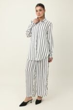 TIMELESS PINSTRIPE CO ORD-WHITE | Premium Quality Fashion Apparel - Image 2