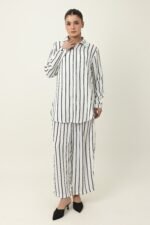 TIMELESS PINSTRIPE CO ORD-WHITE | Premium Quality Fashion Apparel
