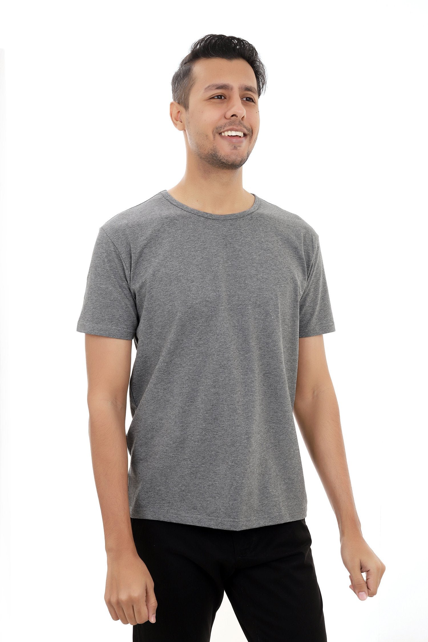 KU-118dark-grey1_da32f12b-2a91-4c14-873a-bba7a441b3dc-1 PREMIUM COTTON CREW NECK TEE-DARK-GREY | Premium Quality Fashion Apparel - Image 1