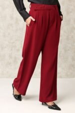 TAILORED PLEATED PANTS-MAROON | Premium Quality Fashion Apparel - Image 2