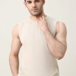 PURE FORM MUSCLE TEE-BEIGE | Premium Quality Fashion Apparel