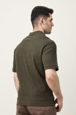 RIB COLLAR KNIT POLO-OLIVE | Premium Quality Fashion Apparel - Image 6