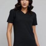 SOFT TOUCH V-NECK EVERYDAY TOP-BLACK | Premium Quality Fashion Apparel
