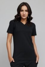 SOFT TOUCH V-NECK EVERYDAY TOP-BLACK | Premium Quality Fashion Apparel