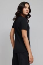 SOFT TOUCH V-NECK EVERYDAY TOP-BLACK | Premium Quality Fashion Apparel - Image 2