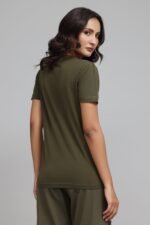 SOFT TOUCH V-NECK EVERYDAY TOP-OLIVE | Premium Quality Fashion Apparel - Image 2