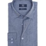 MICRO PATTERN OFFICE SHIRT-NAVY/STRP | Premium Quality Fashion Apparel