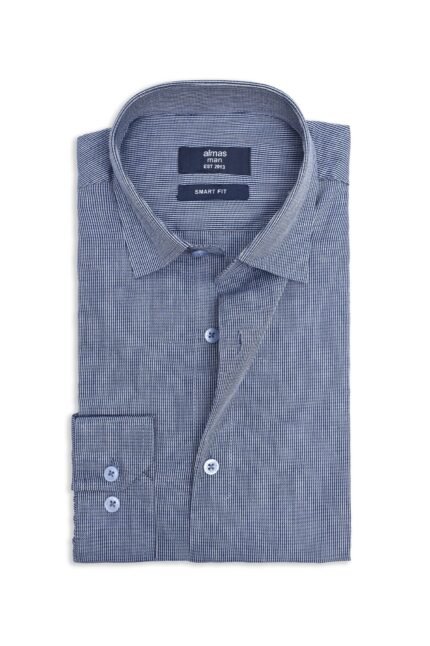 MICRO PATTERN OFFICE SHIRT-NAVY/STRP | Premium Quality Fashion Apparel