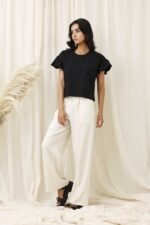 RUFFLE SLEEVE TEE-BLACK | Premium Quality Fashion Apparel - Image 2