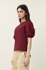 LACE WHISPER TOP-MAROON | Premium Quality Fashion Apparel - Image 4