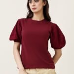 LACE WHISPER TOP-MAROON | Premium Quality Fashion Apparel