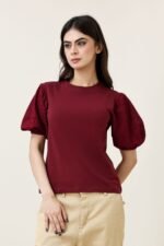 LACE WHISPER TOP-MAROON | Premium Quality Fashion Apparel